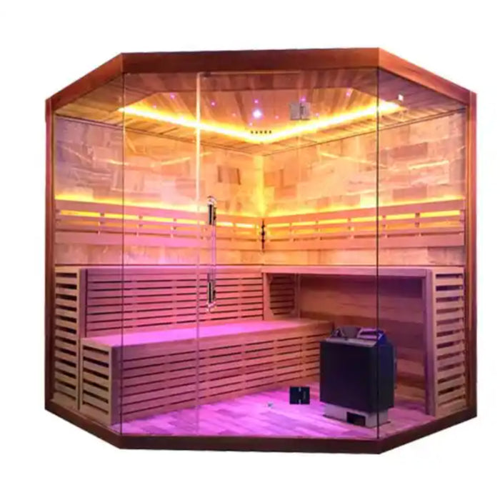 Indoor 5-6 Person Infrared Sauna, Luxury Red Cedar Wood I Comfort Corner
