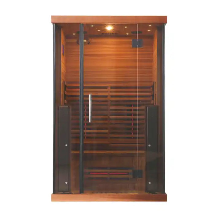 Indoor 1-2 Person Infrared Luxury Sauna, Red Cedar Wood I Comfort Corner